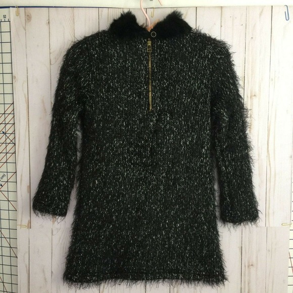 Vtg Designer Sweater Sz XS Fleece Lined Rabbit Fur Smily Face Applique Collared - Picture 2 of 6